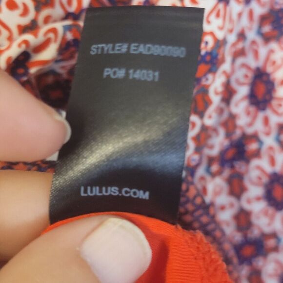 Lulus La Vie en Roses Navy Blue and Red Floral Print Dress Womens S Mixed Prints - Picture 13 of 13